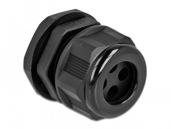 Delock Prensaestopa Para Cable Pg21 Para Cable Redondo Con Cuatro Entradas De Cable Negro