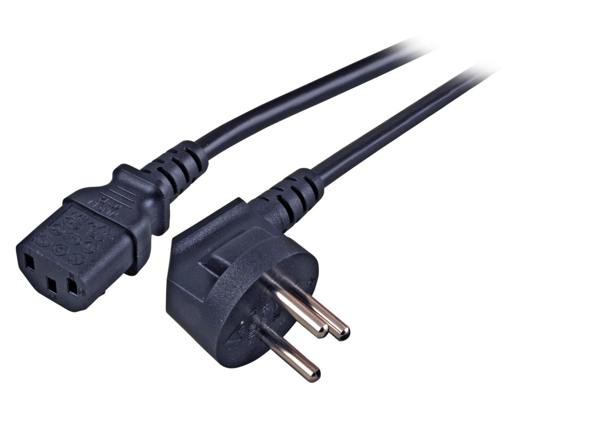 Cable De Alimentación Efb Israel - C13 180°, Negro, 1,8m, 3x0,75mm