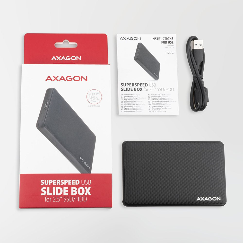 EAN 8595247905826 - Axagon EE25-SL caja para disco duro externo Carcasa de disco duro/SSD Negro 2.5" imagen 7