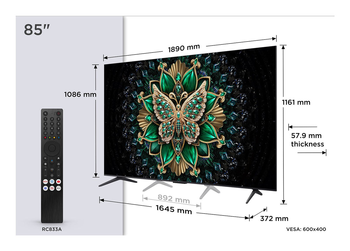 EAN 5901292525774 - TCL C6K 85C6K Televisor 2,16 m (85") 4K Ultra HD Smart TV Wifi Metálico imagen 2