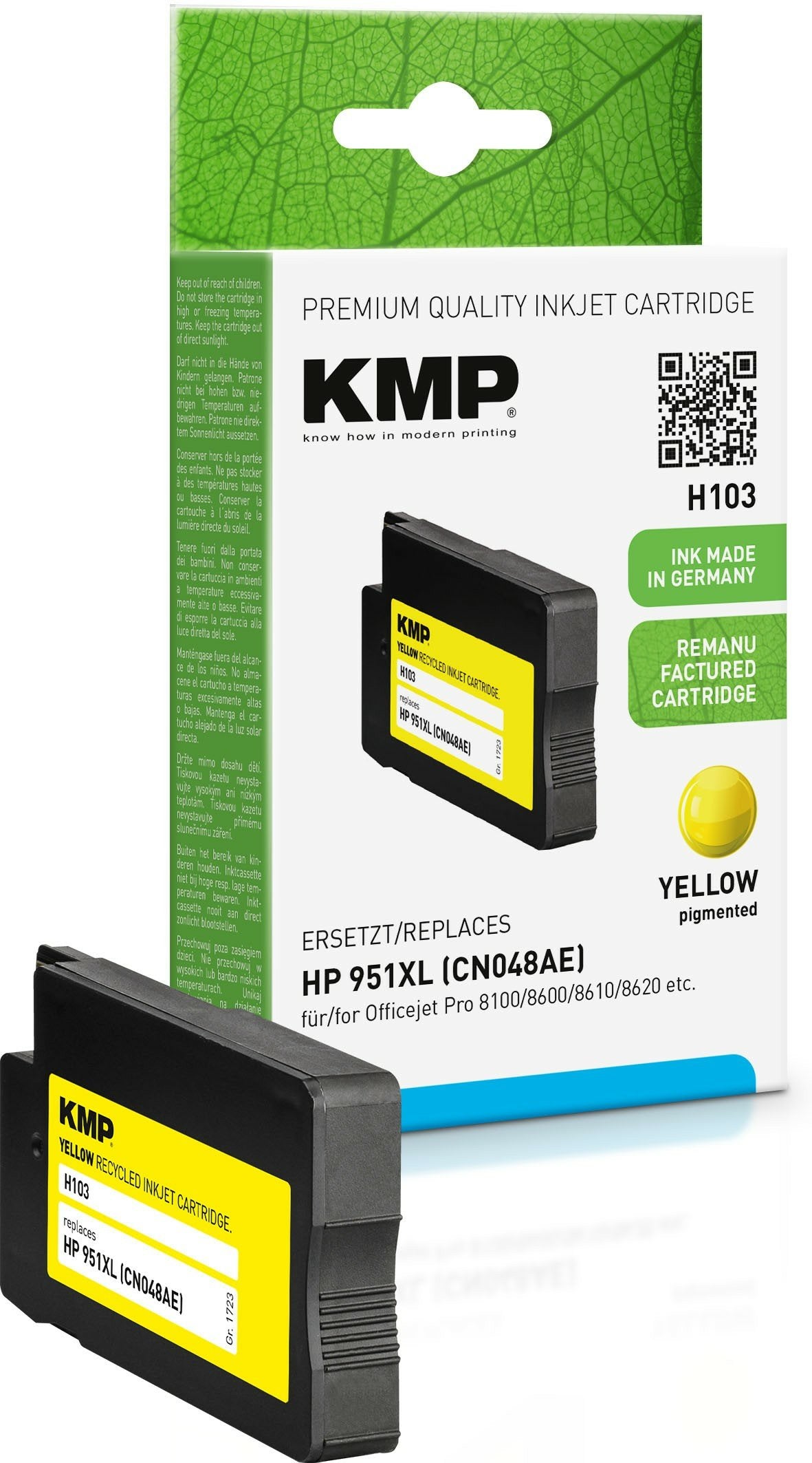 Tinta Kmp Amarillo Officejet Pro 8100 8600 - Nº 951 Xl