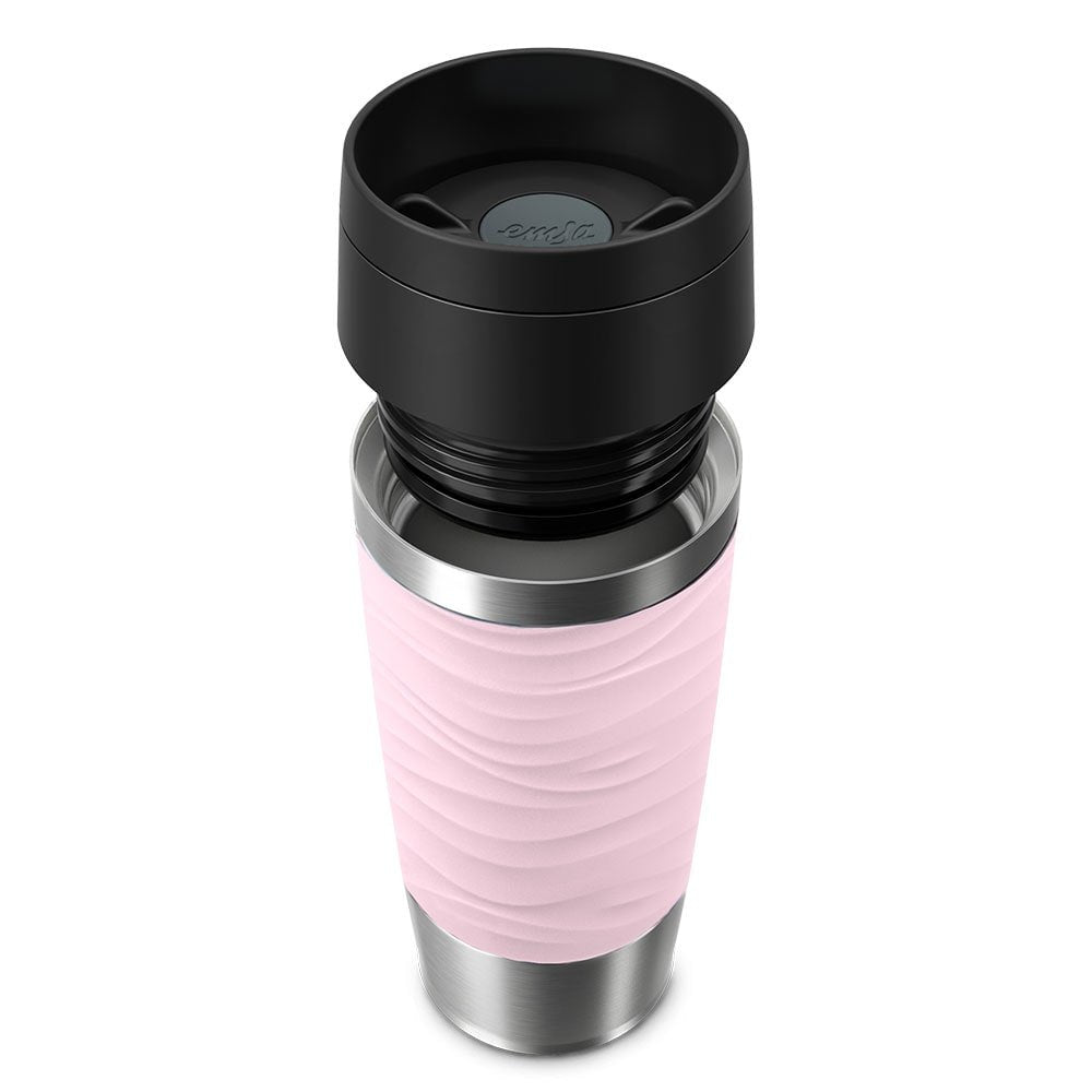 Taza Térmica Emsa Travel Mug Waves Rosa Claro/Acero Inoxidable, 0,36 Litros N2021400