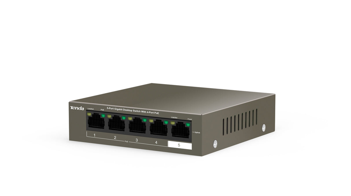 EAN 6932849431308 - Tenda TEG1105P-4-63W-EU switch Gigabit Ethernet (10/100/1000) Energía sobre Ethernet (PoE) Gris imagen 4