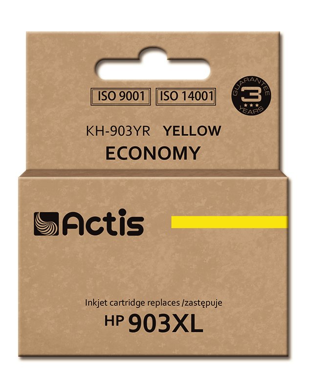 Tinta Actis Kh-903yr (Reemplazo De Hp 903xl T6m11ae - Estándar - 12 Ml - Amarillo) - Chip Nuevo