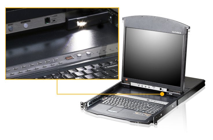 8-Port 19" Lcd Cat5e/6 Kvm Over Ip Switch Dual Rail - Kl1108vn-Axa-Sgg