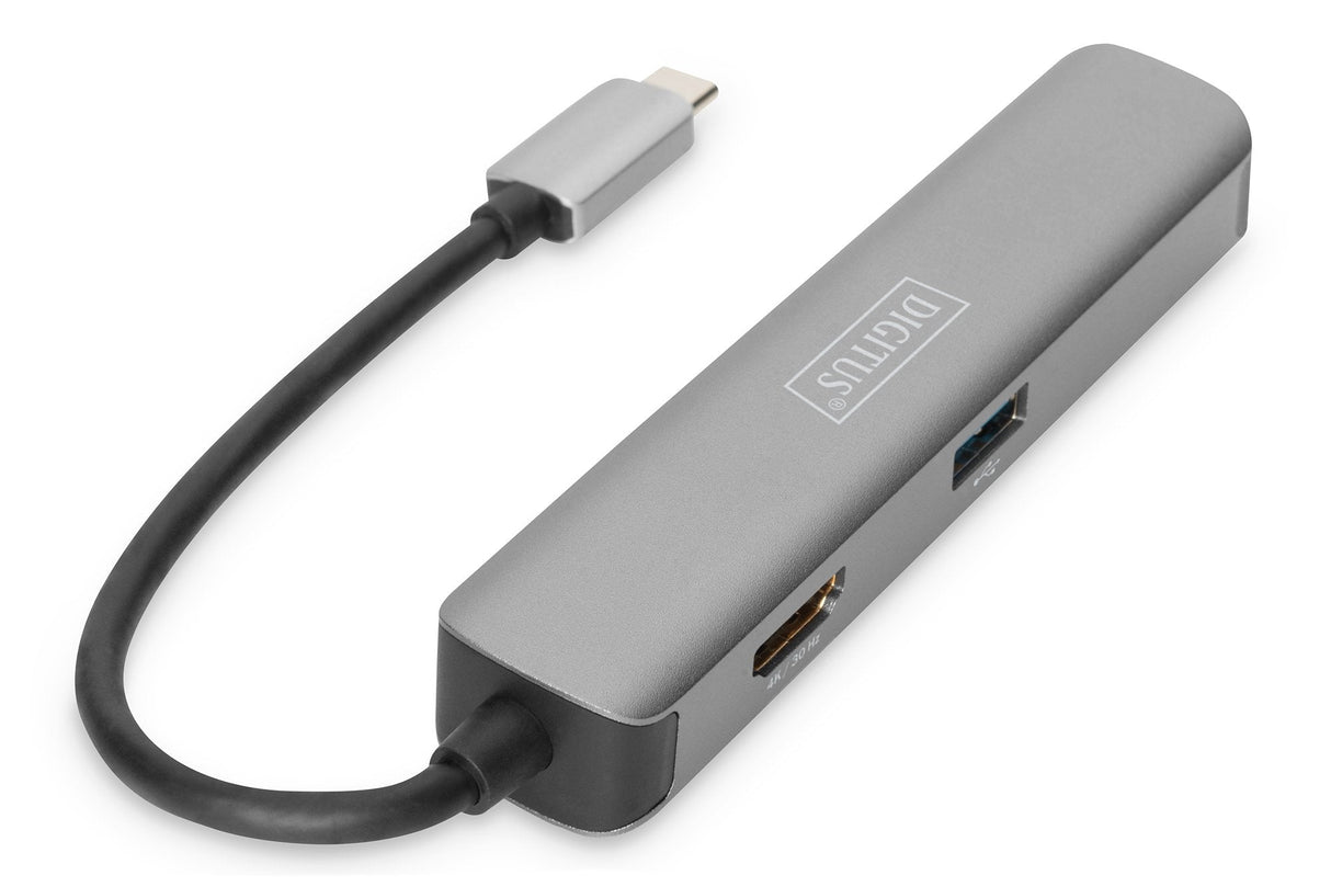 Dockingstation Digitus Usb-C, 5 Puertos, 4k / 30hz, Hdmi / 2xusb-4 / Sd / Microsd