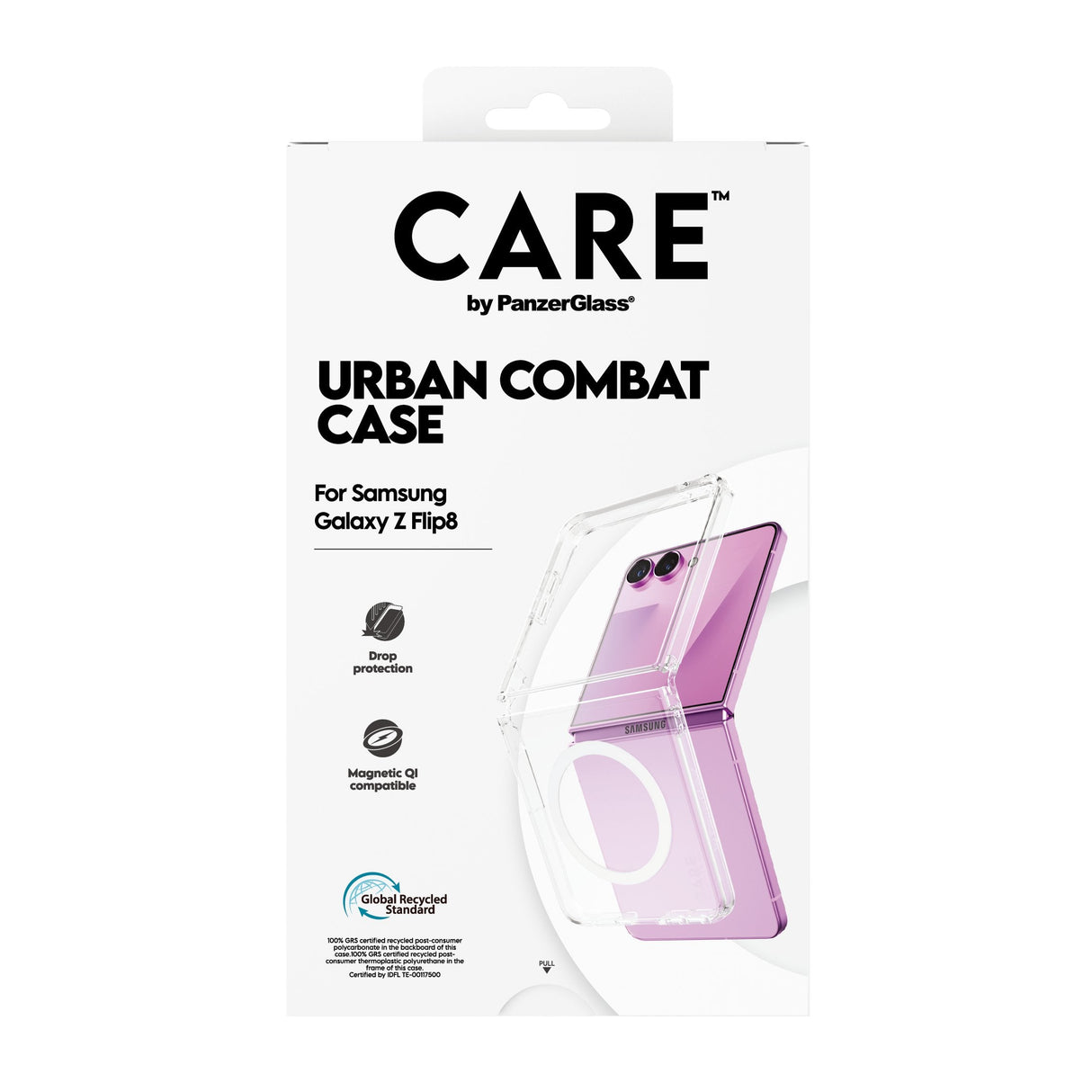 Panzerglass Care Urban Combat Case Transp. Blanco Qi Samsung Galaxy Z Flip8/Flip7