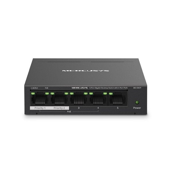 Switch Mercusys Ms105gp 5p 10/100/1000 De Estos 4p Poe+ 65w Ethernet Mini Desktop