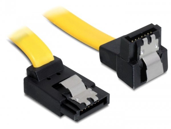 Cable Delock Sata 6 Gb S Oben Gewinkelt Auf Unten Gewinkelt 20 Cm Gelb