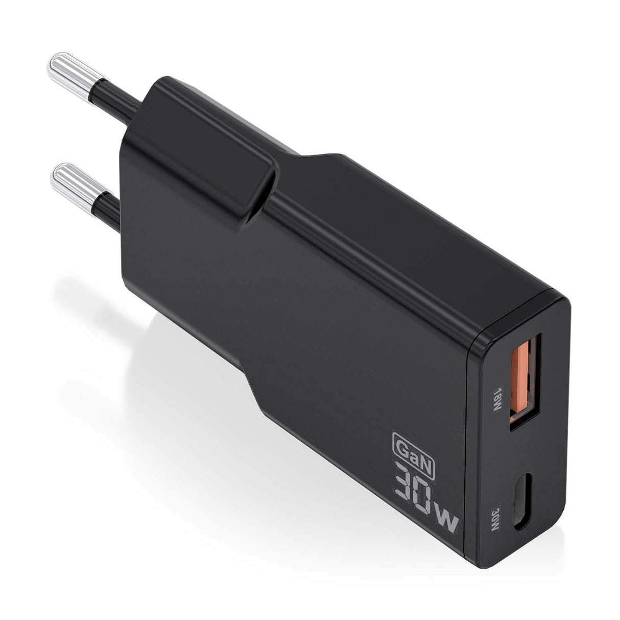 Aisens Cargador Gan Ultra Delgado 30w, 1xusb-C Pd3.0 Qc4.0, 1xusb-A Qc3.0, Negro