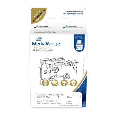 Mediarange Schriftbandka. Brother Tz-251 Tze-251 24mm 8m Sch