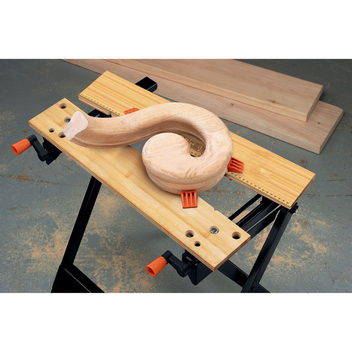 Black+Decker Wm301-Xj Banco De Trabajo Negro/Marrón, Bamboo, Acero, Negro, 341 Mm, 760 Mm, 1 Pieza(S)