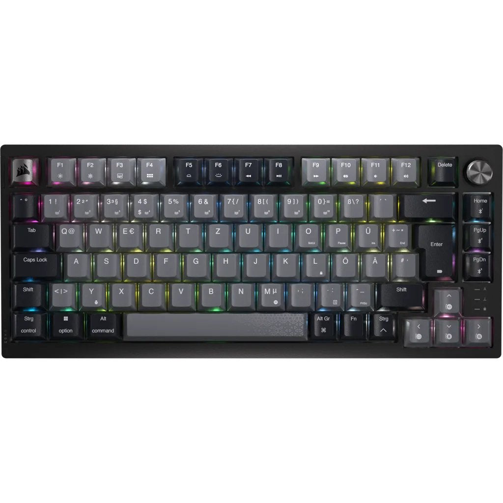 Teclado Inglés Corsair K65 Plus Wireless 75 % Rgb Rf Inalámbrica + Usb Qwerty Negro