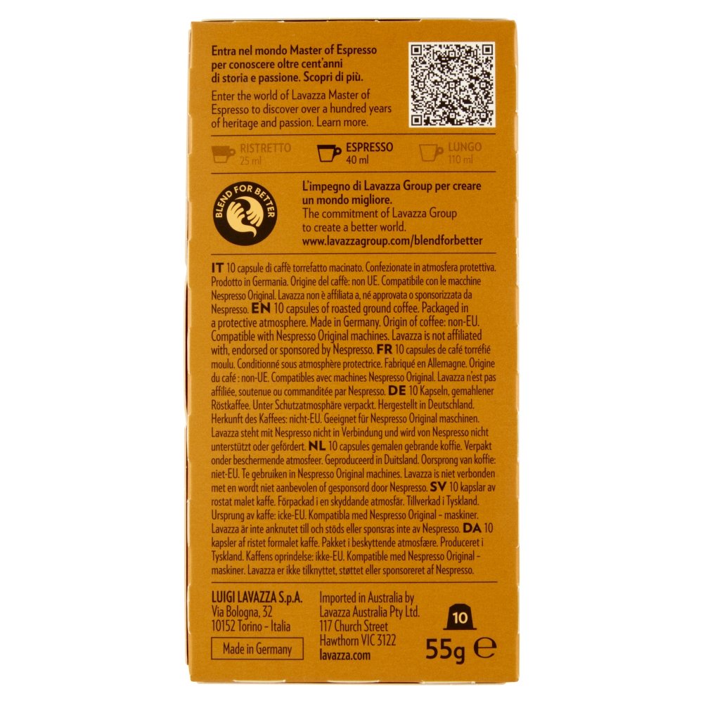 Cápsula Lavazza Qualitá Oro Para Cafeteras Nespresso Caja De 10