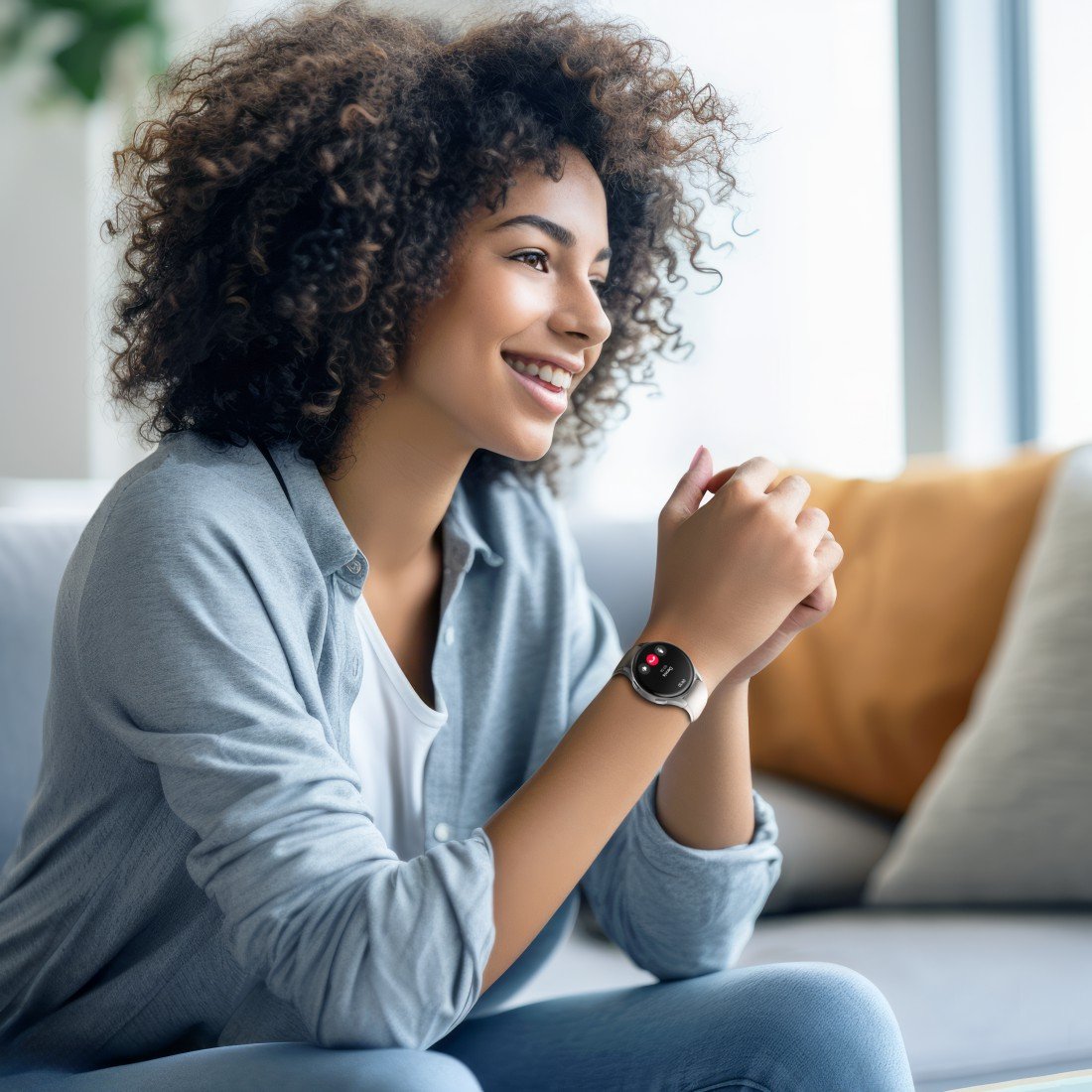 Smartwatch Hama 8900, Gps, Amoled 1.3, Srebrna Koperta, Bezowy Pasek Silikonowy