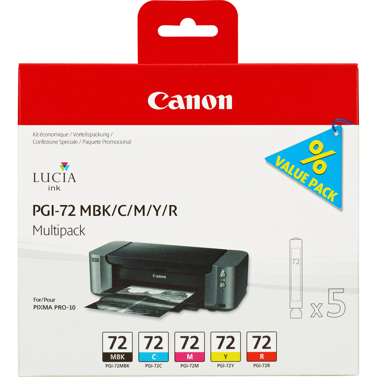 EAN 4960999974200 - Canon 6402B009 cartucho de tinta 5 pieza(s) Original Rendimiento estándar Cian, Magenta, Negro mate, Rojo imagen 1
