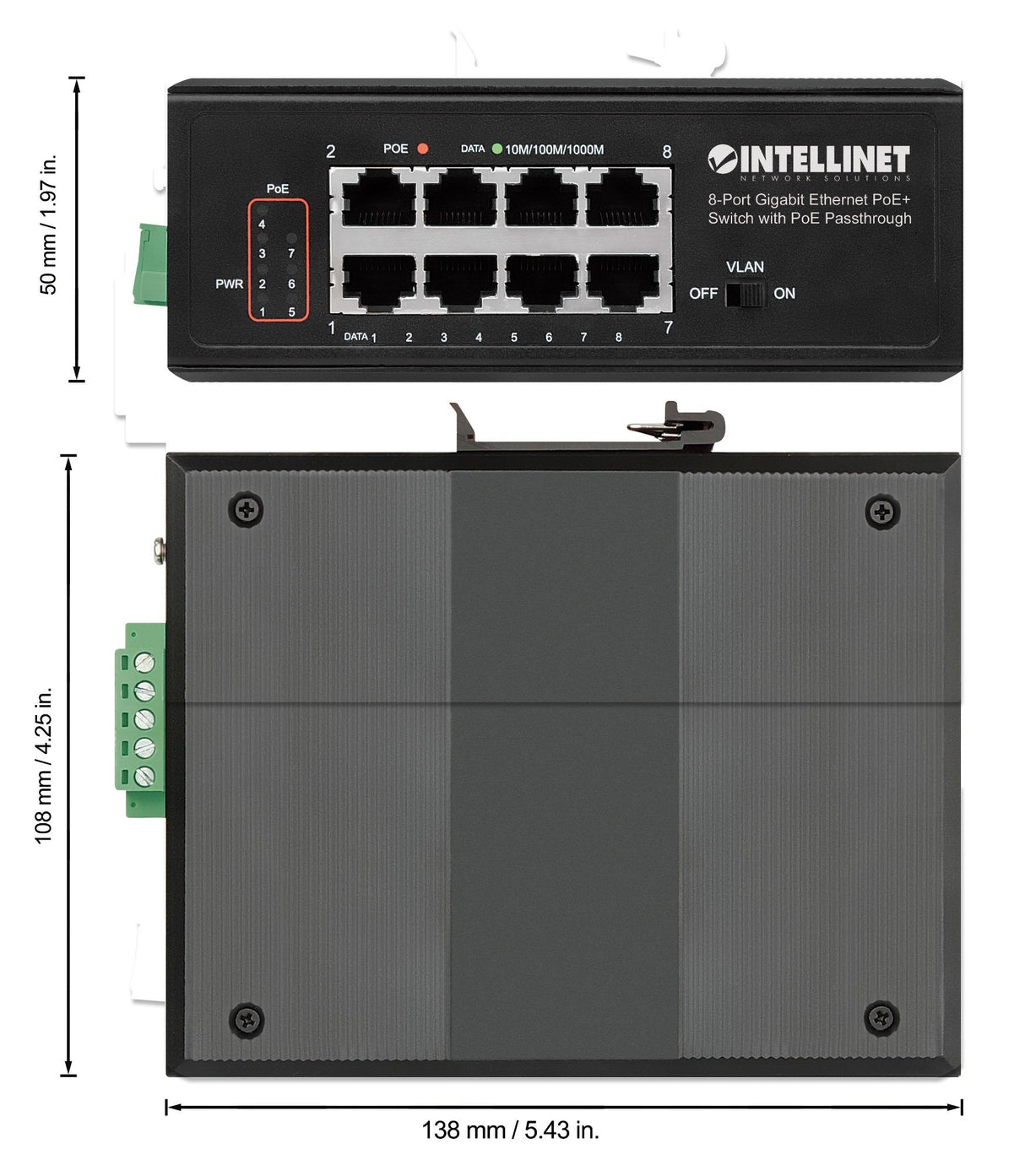 EAN 0766623561624 - Intellinet 561624 switch Gigabit Ethernet (10/100/1000) Energía sobre Ethernet (PoE) Negro imagen 5