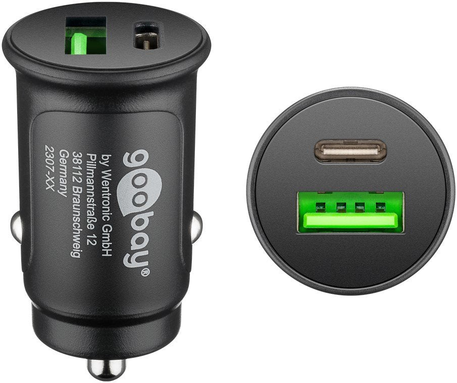 Goobay Cargador Rápido Usb Doble Para Automóvil Usb-C Pd (Entrega De Energía) 59521
