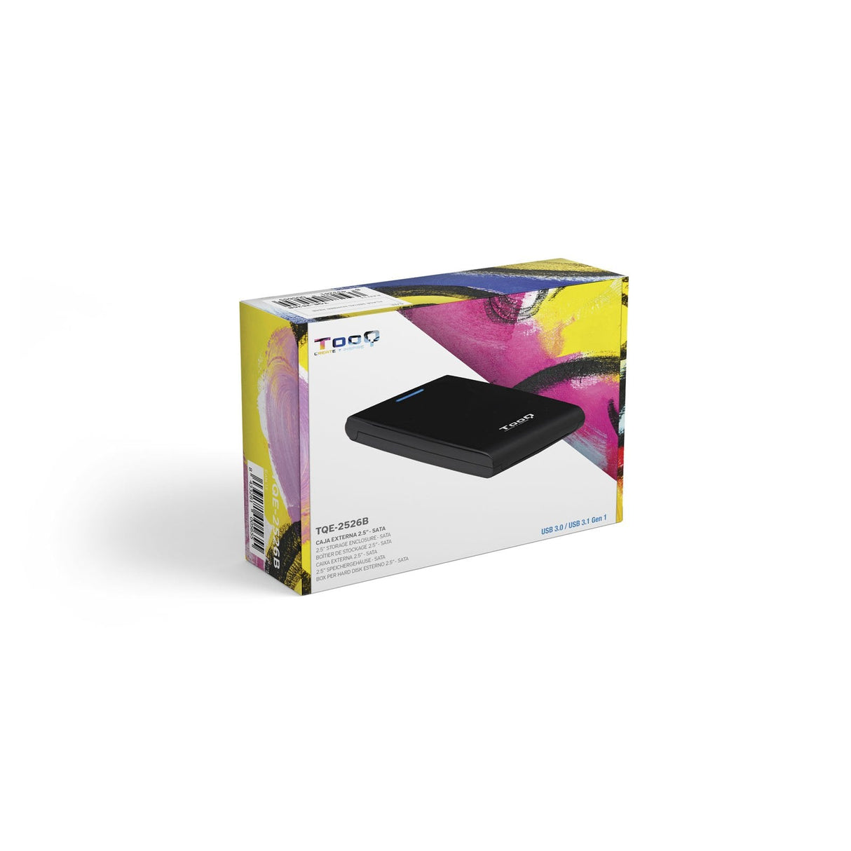 Tooq Carcasa Externa Hdd/Sdd 2.5" Hasta 12,5mm Sata Usb 3.0 - Sin Tornillos - Negro
