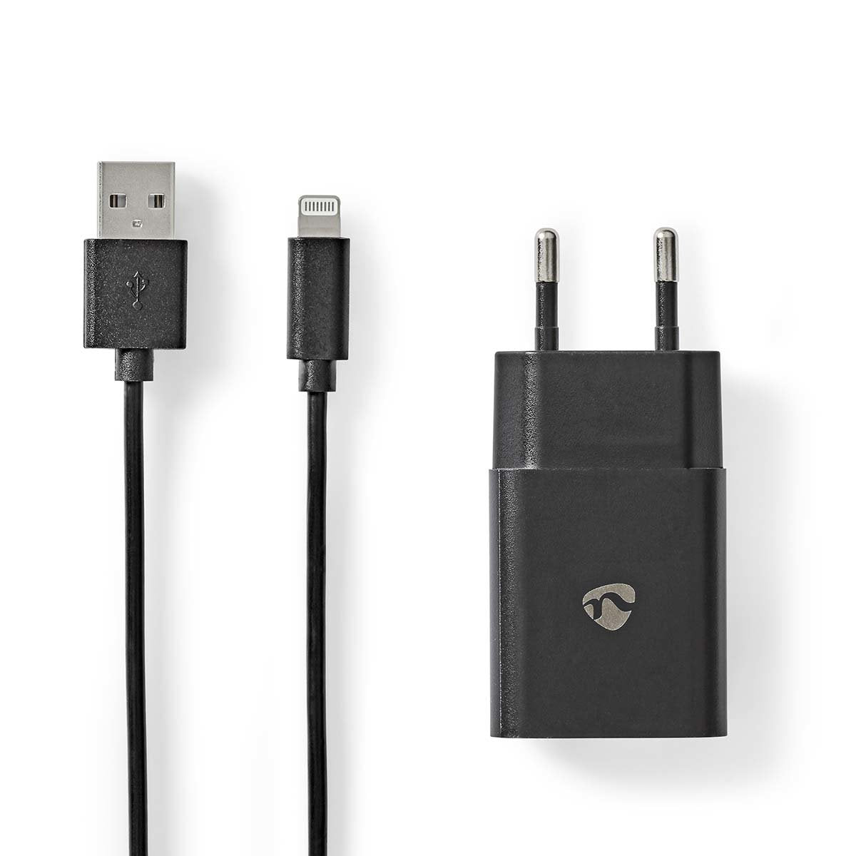 Nedis Cargador 1x 2.4 A Usb-A Lightning De 8 Pines (Suelto) Cable 1.0m/12w Negro