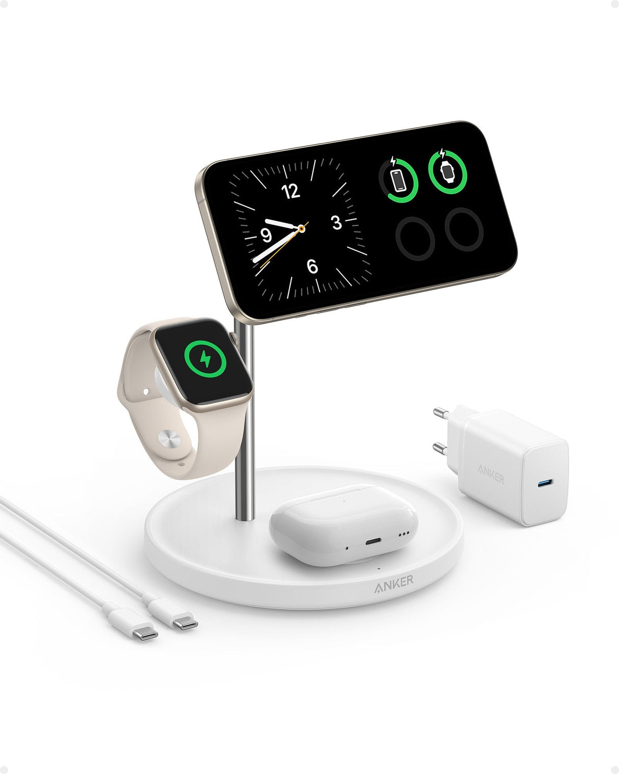 EAN 0194644173319 - Anker MagGo Universal Blanco USB Cargador inalámbrico Carga rápida Interior imagen 3