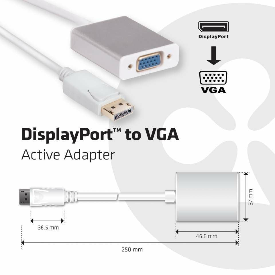 Club3d Displayport A Vga Adaptador Activo
