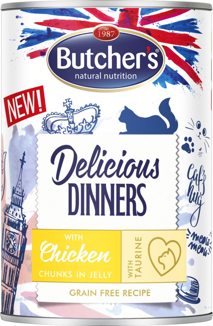Butcher'S Delicious Dinners Kawalki Z Kurczakiem W Galaretce 400g