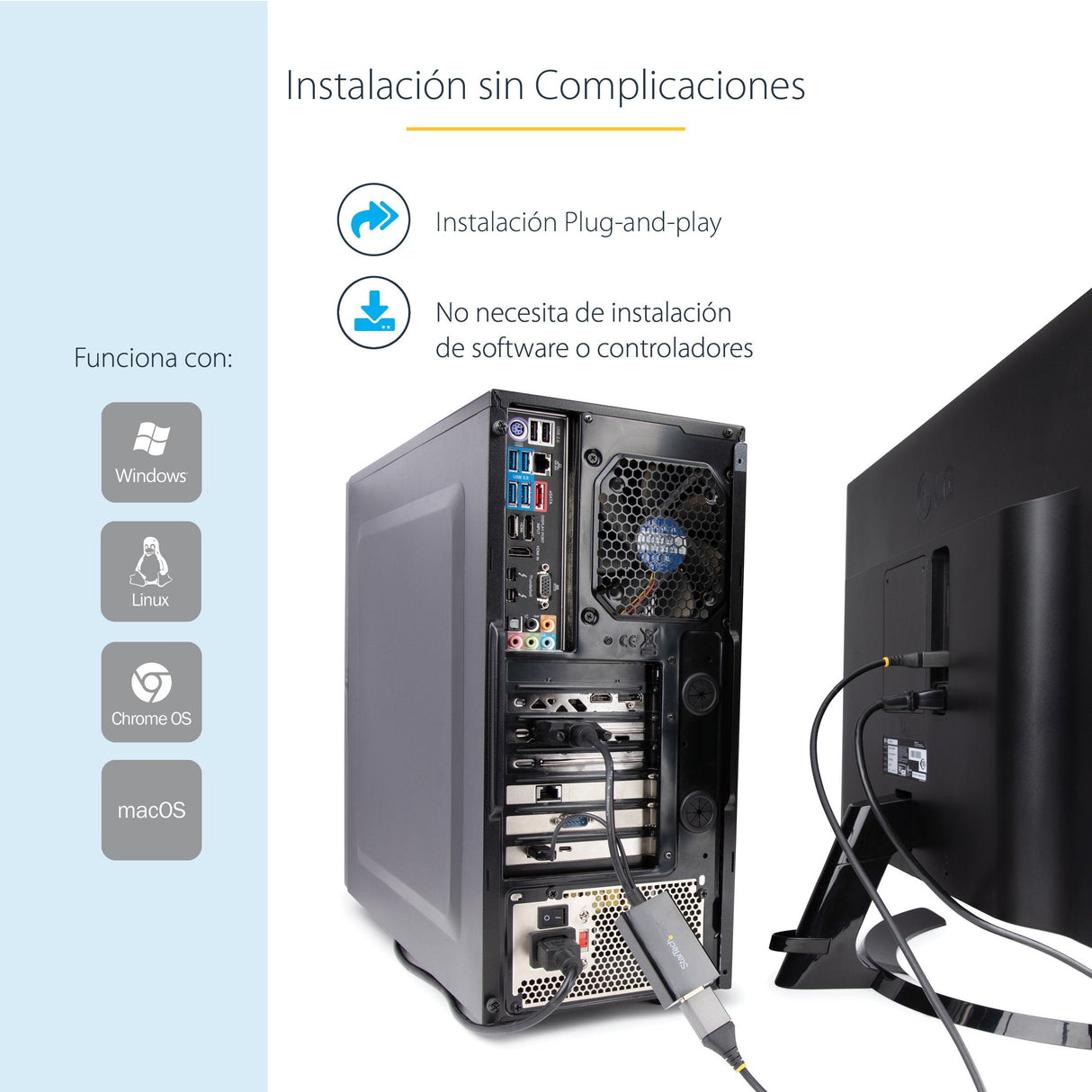 EAN 0065030875851 - StarTech.com DVI2DP2 adaptador de cable de vídeo 0,254 m Negro imagen 14