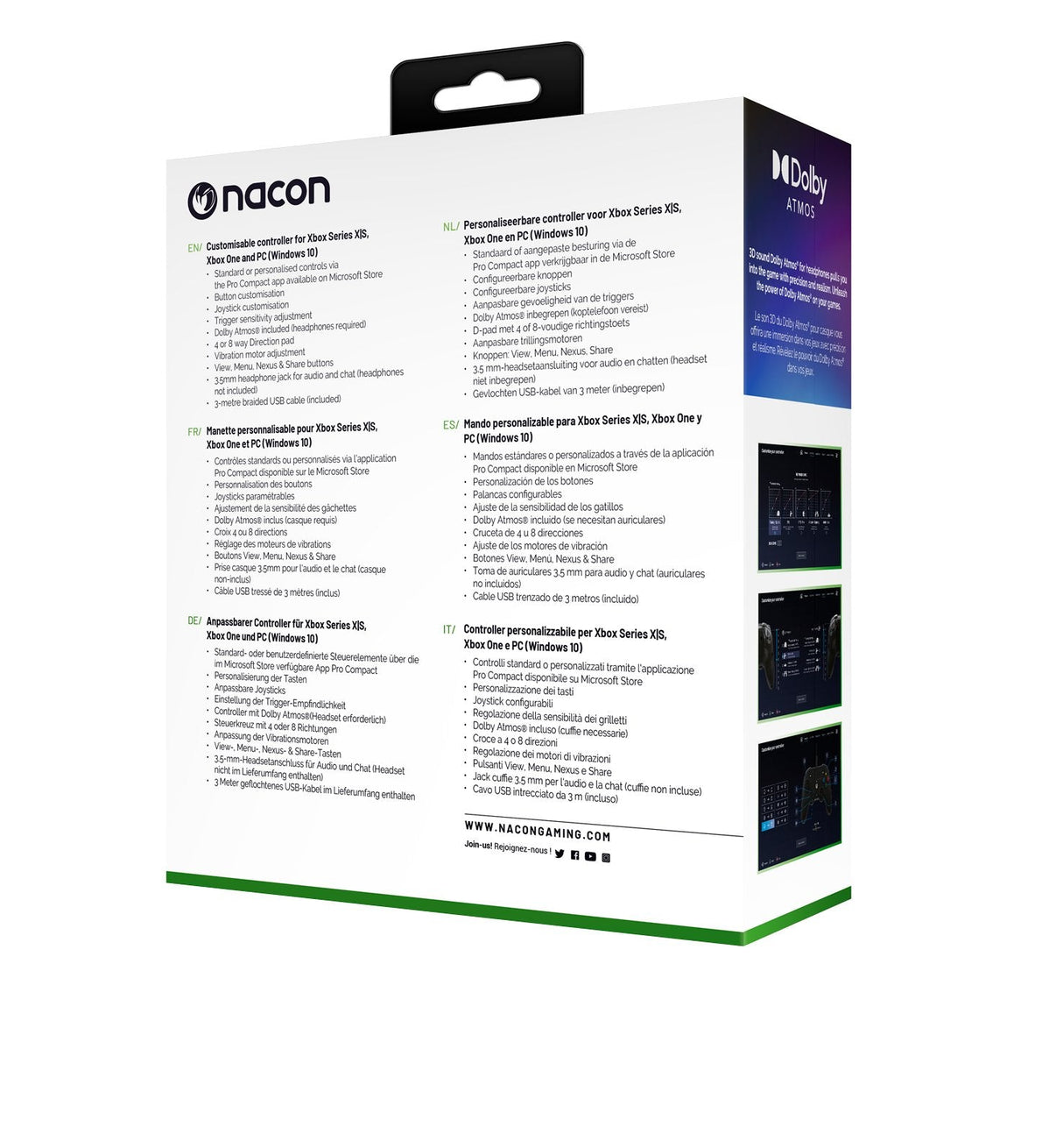 EAN 3665962005301 - NACON Pro Compact Controller Blanco USB Gamepad Xbox One, Xbox Series S, Xbox Series X imagen 6