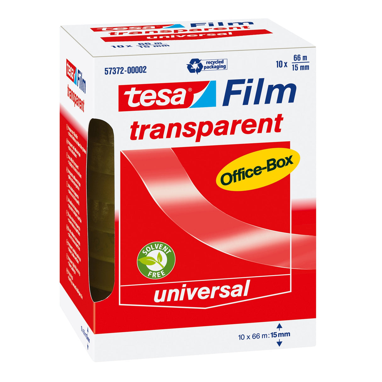 Tesa Tesafilm Transparente, 10 Rollos, 15 Mm, Estuche De Oficina, Cinta Adhesiva
