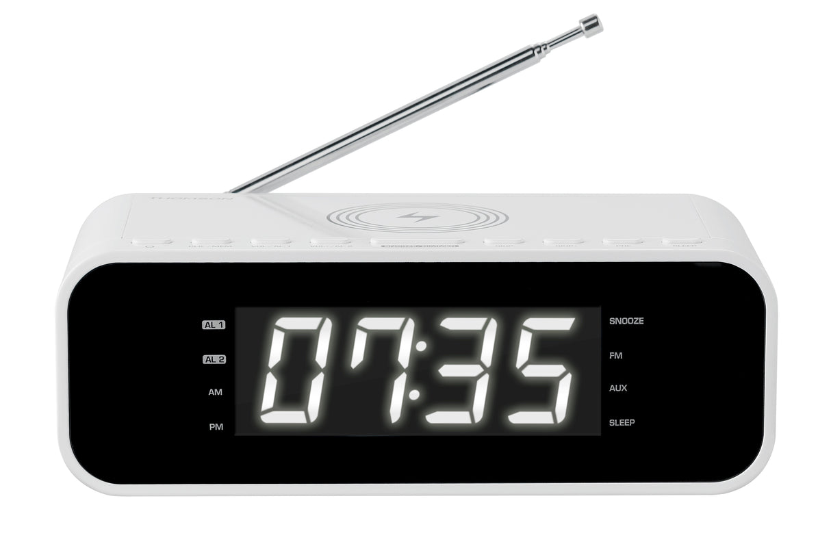 Thomson Cr221i Radio Reloj Despertador - Cargador Induccion - Usb - Doble Alarma - Blanco