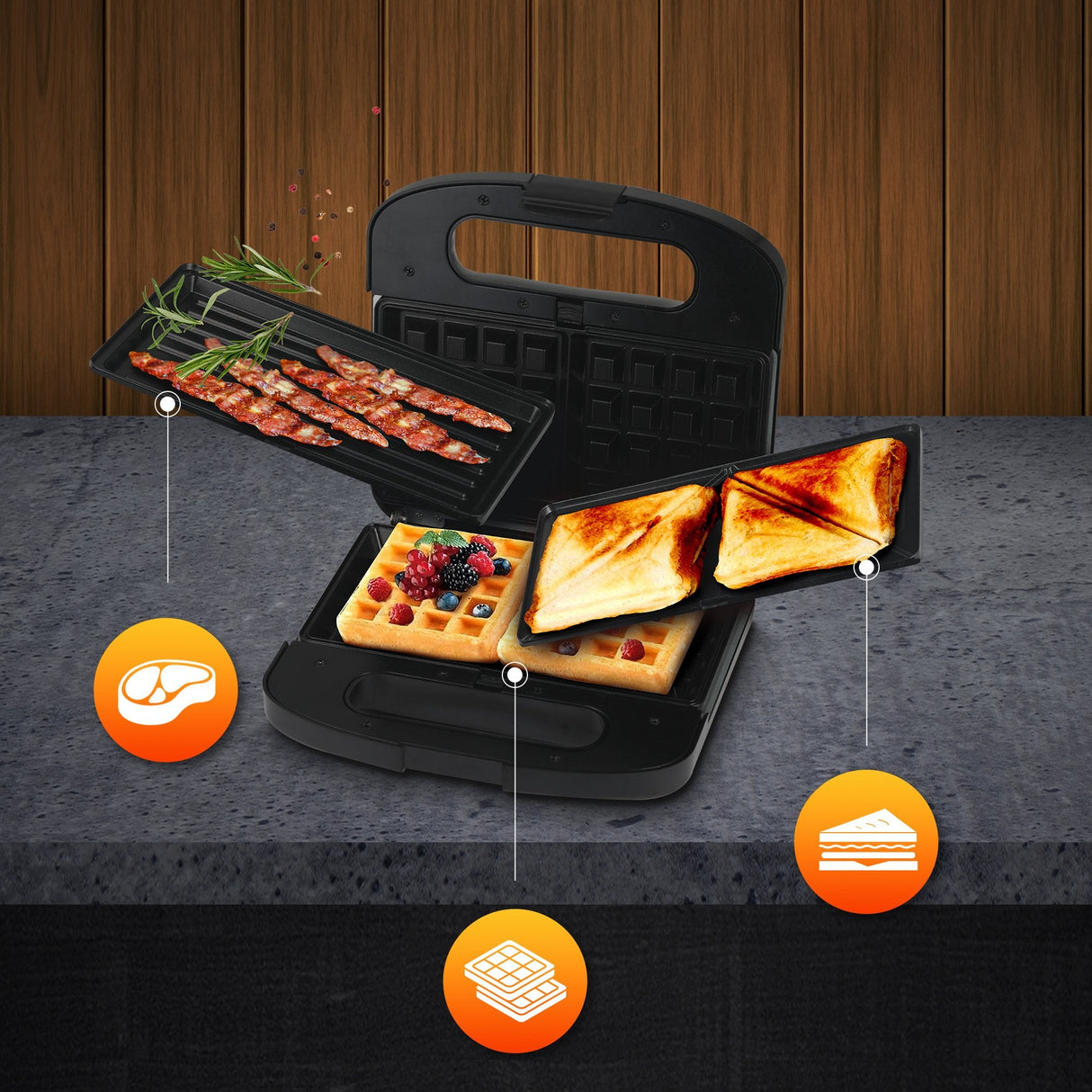 Extralink Smart Life Grill Sandwich & Waffle Maker Sj-37a