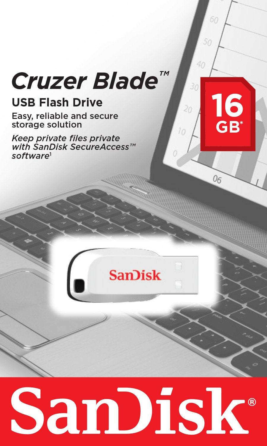 EAN 0619659099237 - SanDisk Cruzer Blade unidad flash USB 16 GB USB tipo A 2.0 Blanco imagen 4
