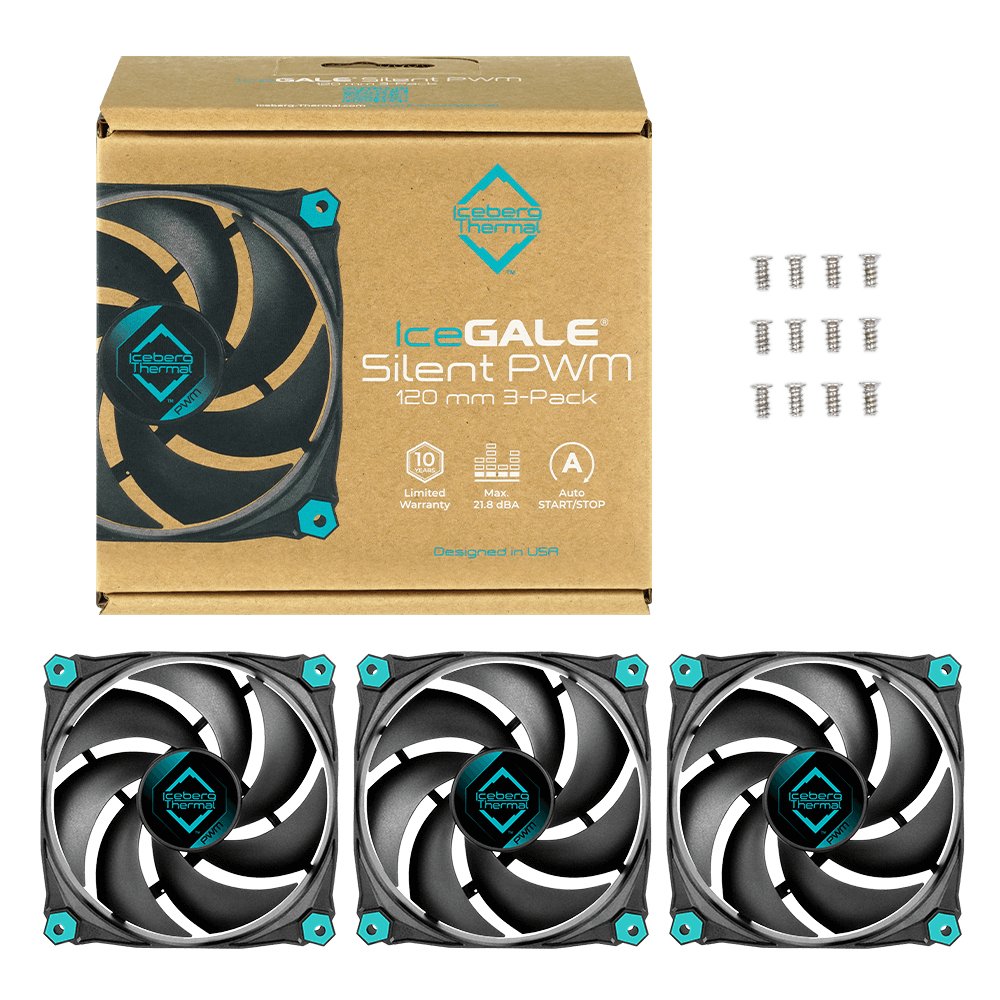 EAN 1230000071857 - Iceberg Thermal IceGALE Silent PWM Carcasa del ordenador Ventilador 12 cm Negro 3 pieza(s) imagen 3