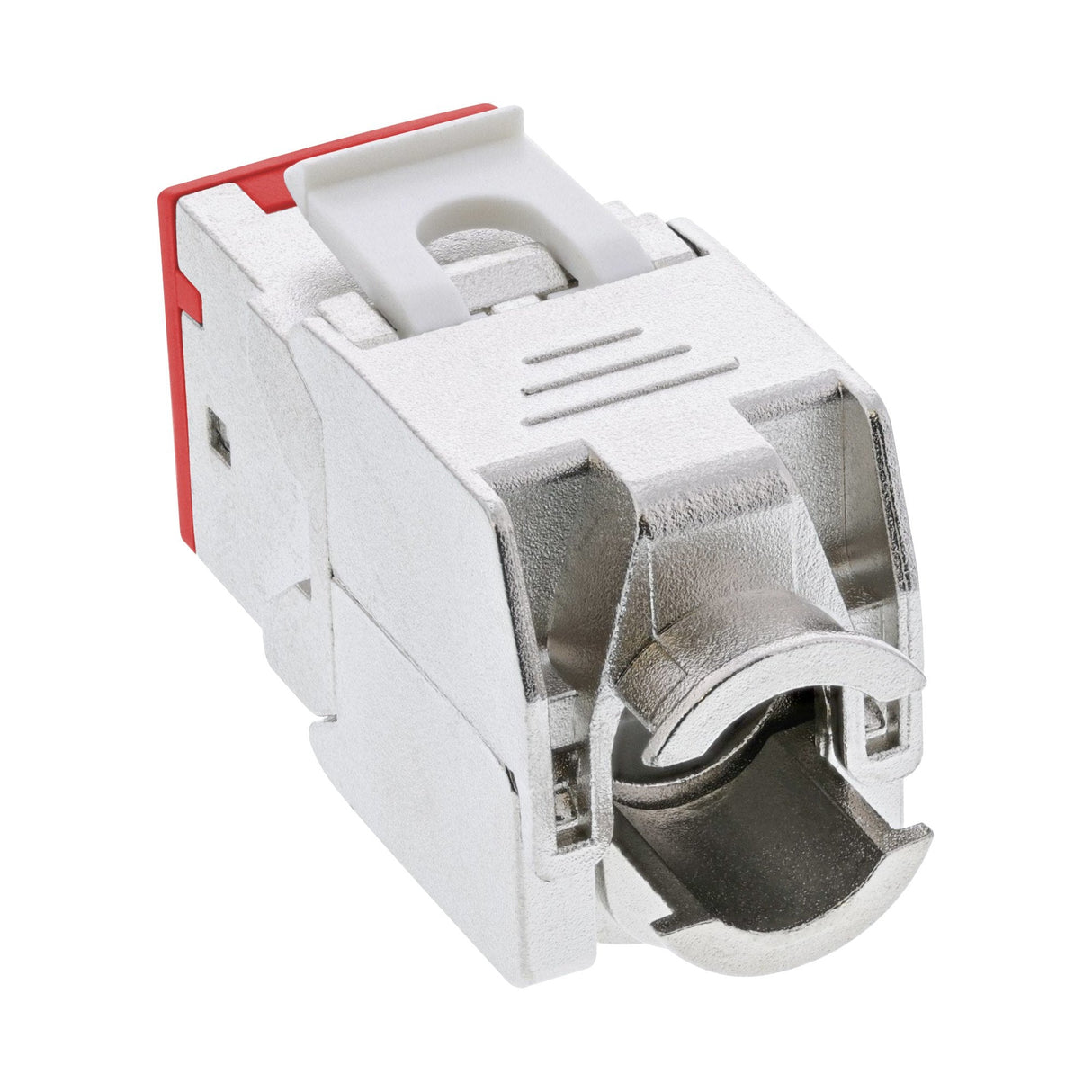 8 Piezas Pack Jack Inline Keystone Rj45, Blindado, Cat.6a, Rojo