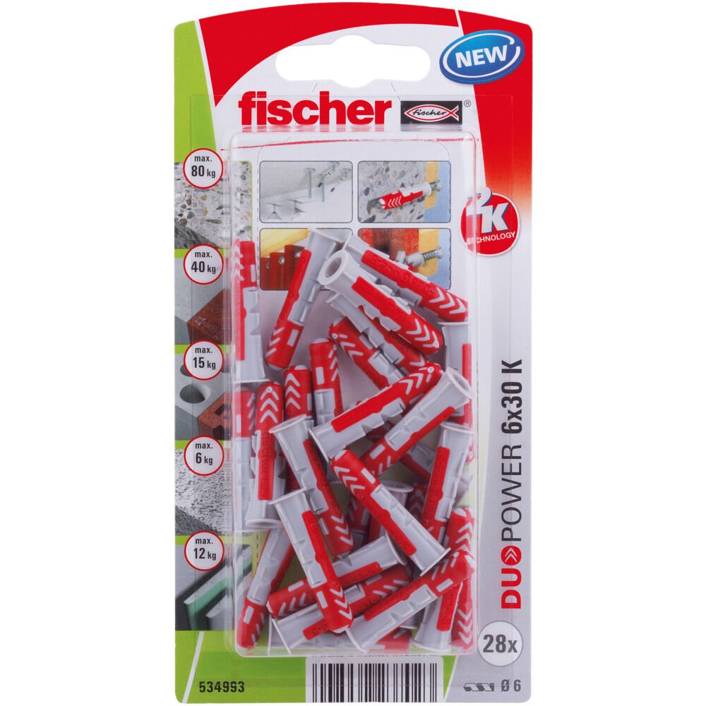 Blister 28 Tacos Duopower Ø6x30mm 534993 Fischer