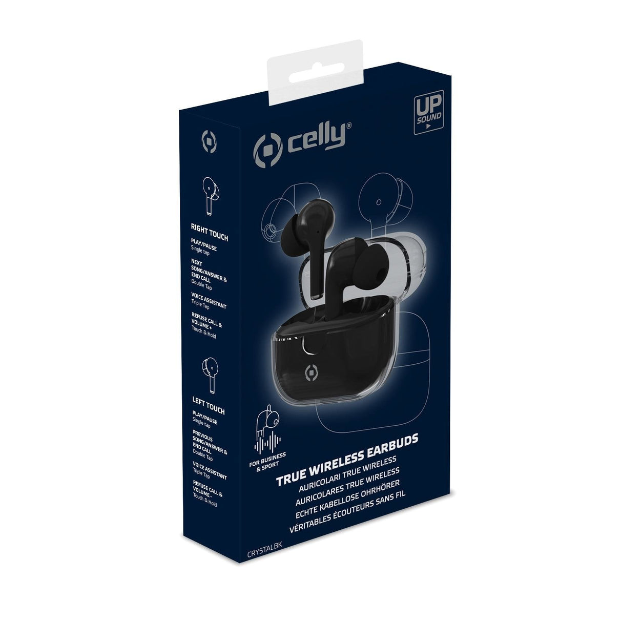 Celly Clear Auriculares True Wireless Stereo (Tws) Usb Tipo C Bluetooth Negro