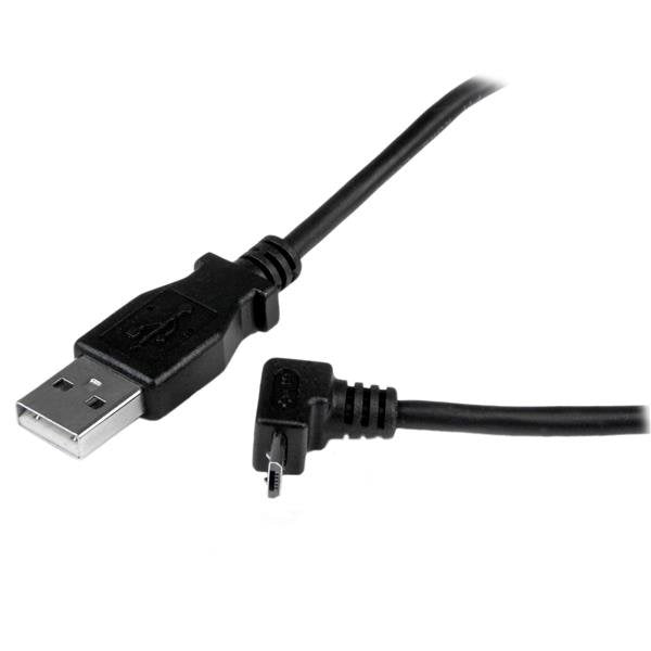 Startech Cable Usb 2.0 A Micro Usb Acodado 1m Negro Usbaub1mu