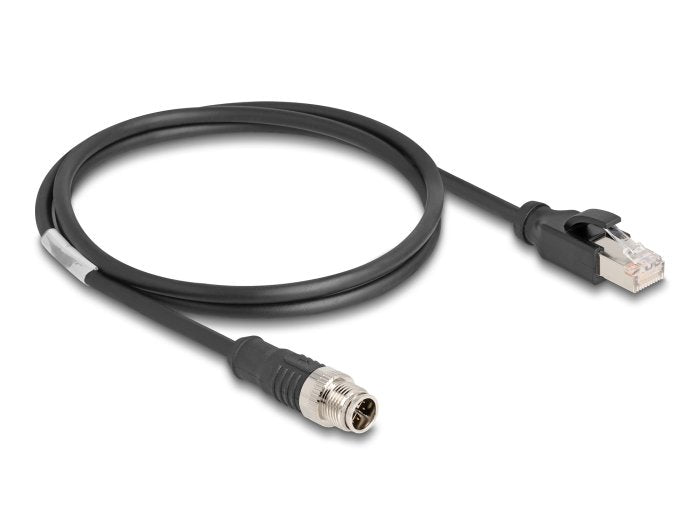 Delock 80866 Cable M12 Codificado X 8 Pin Macho A Rj45 Macho Pvc 1 M