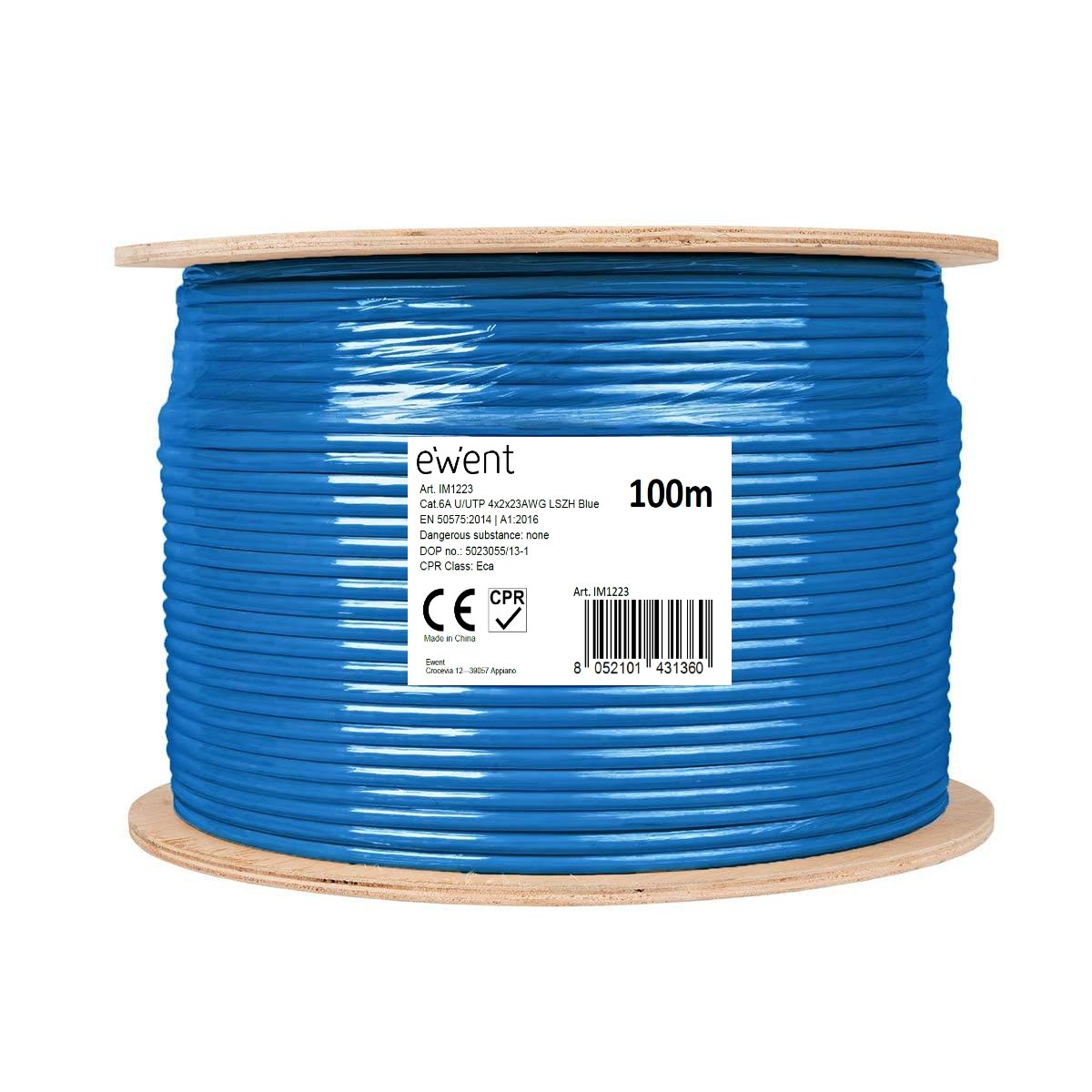 EAN 8052101431360 - Ewent IM1223 cable de red Azul 100 m Cat6a U/UTP (UTP) imagen 2