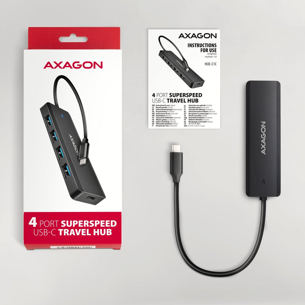 EAN 8595247907684 - Axagon HUE-C1C hub de interfaz USB 3.2 Gen 1 (3.1 Gen 1) Type-C 5000 Mbit/s Negro imagen 6