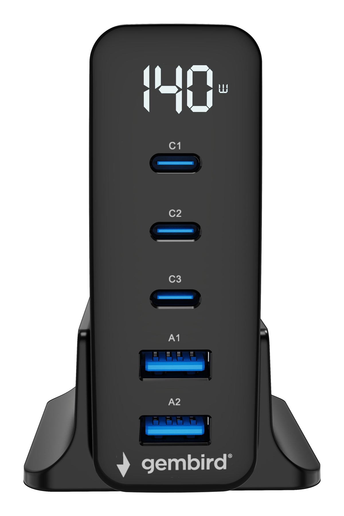 Gembird 5-Port 140 W Gan Usb Fast Charger Black