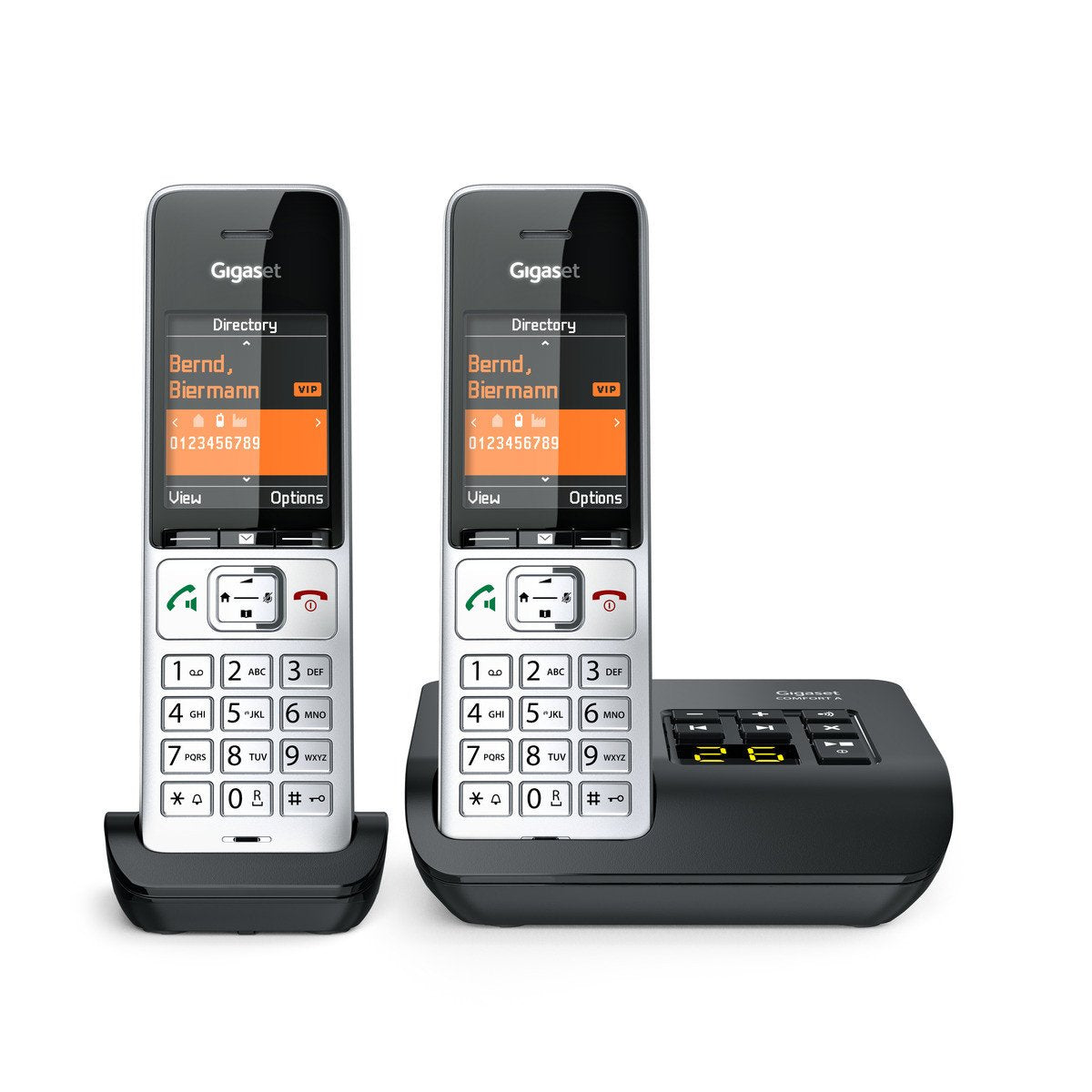 Gigaset Comfort 500a Duo Teléfono Dect/Analógico Identificador De Llamadas Negro, Plata