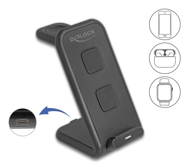 Wireless Charger 3 In 1 Mit 2 Ladespulen 5 W 5 W 15 W