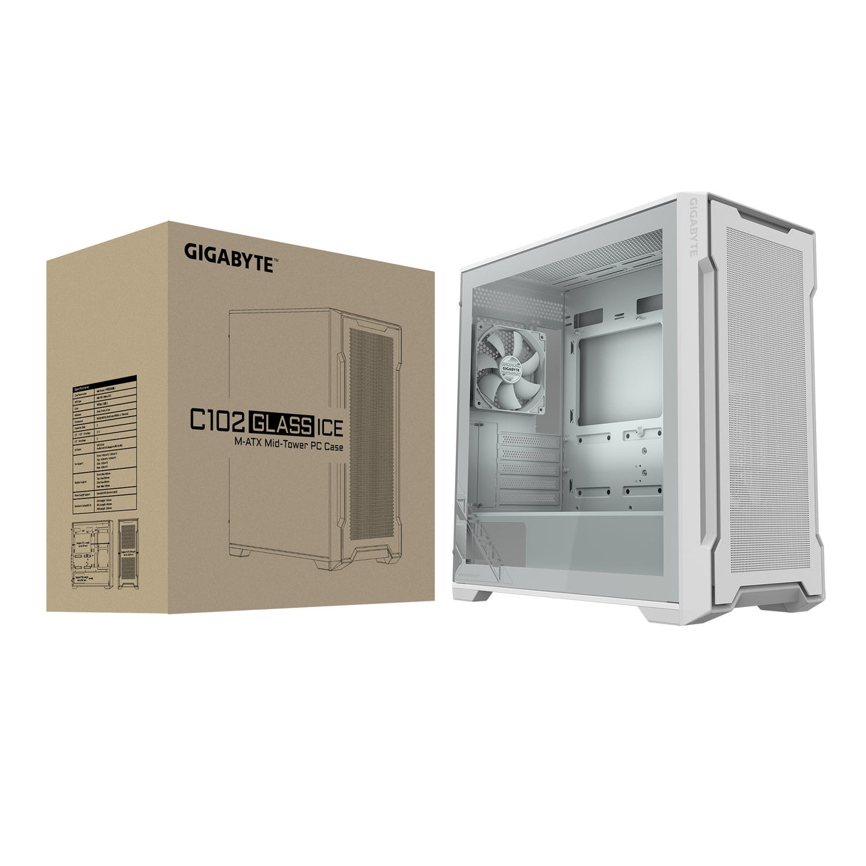 EAN 0810162140441 - GIGABYTE C102 GLASS Midi Tower Blanco imagen 8