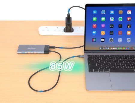 EAN 0766623130714 - Manhattan 130714 base para portátil y replicador de puertos Alámbrico USB 3.2 Gen 2 (3.1 Gen 2) Type-C Gr imagen 5
