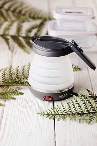 Adler Ad 1279 Tetera Eléctrica 0,6 L 750 W Negro, Blanco