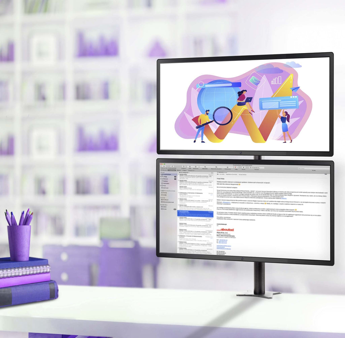 Podwójny Uchwyt Biurkowy Na Monitor Lcd Sv08