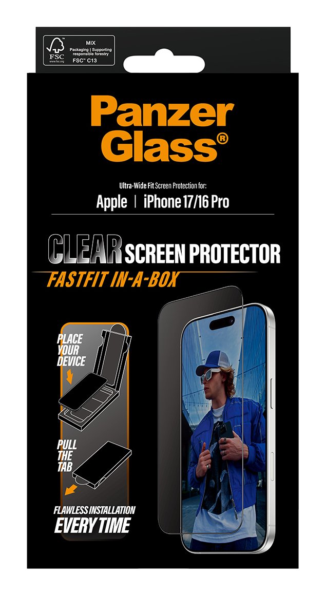 EAN 5715685026676 - PanzerGlass ® Screen Protector iPhone 17 | iPhone 16 Pro | Ultra-Wide Fit w. FASTFIT IN-A-BOX Protector d imagen 3