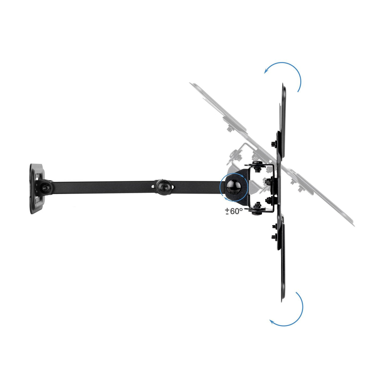 Soporte Pared Pantallas 13-43" Gira/Incli Negro